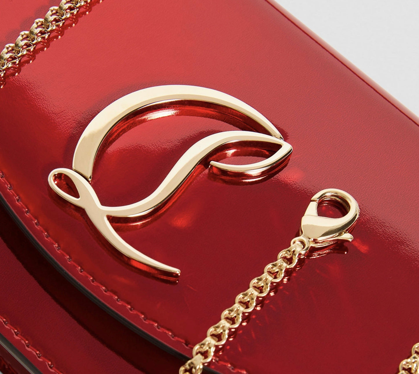 CHRISTIAN LOUBOUTIN LOUBI54 PATENT LEATHER CLUTCH BAG