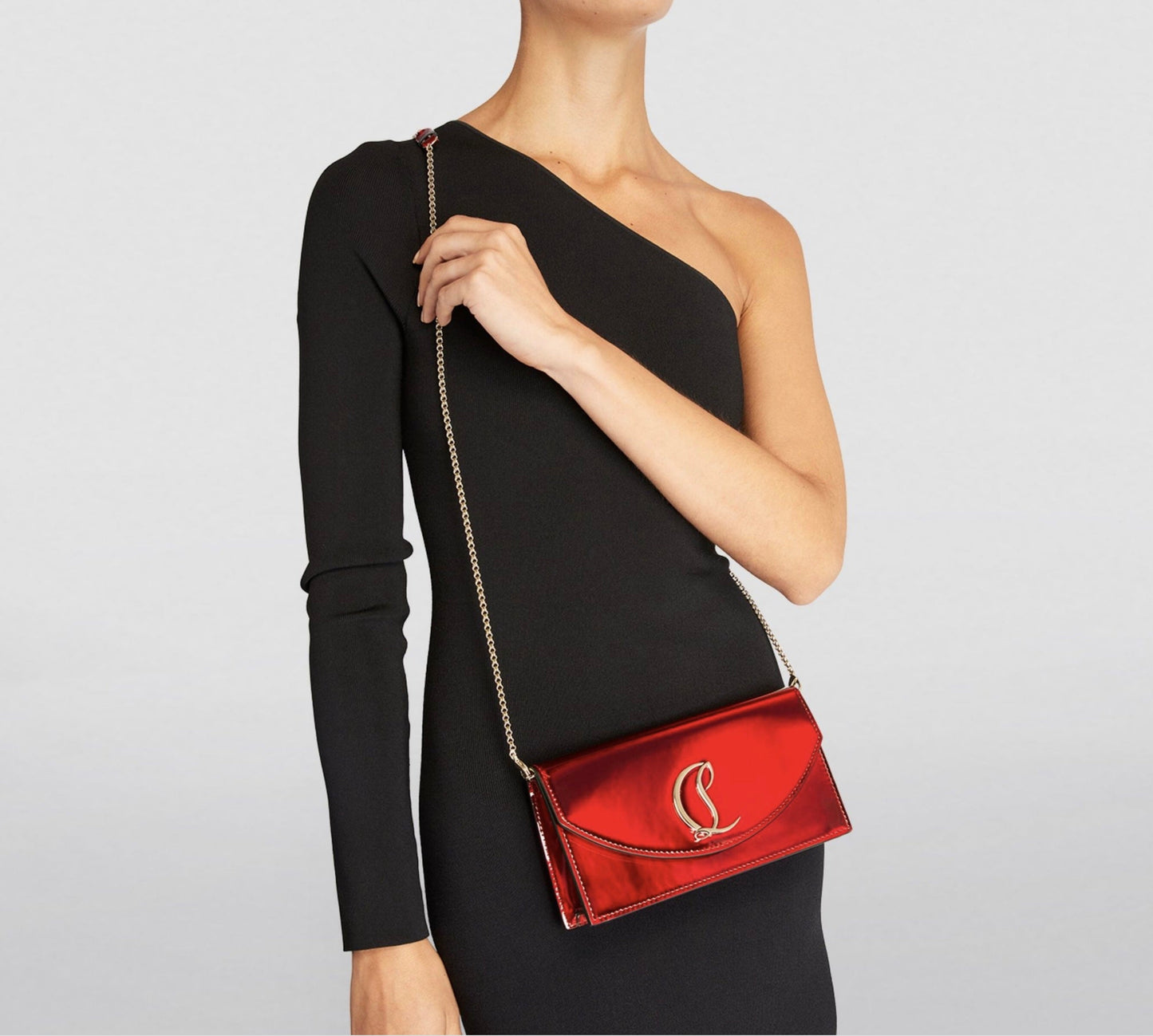 CHRISTIAN LOUBOUTIN LOUBI54 PATENT LEATHER CLUTCH BAG