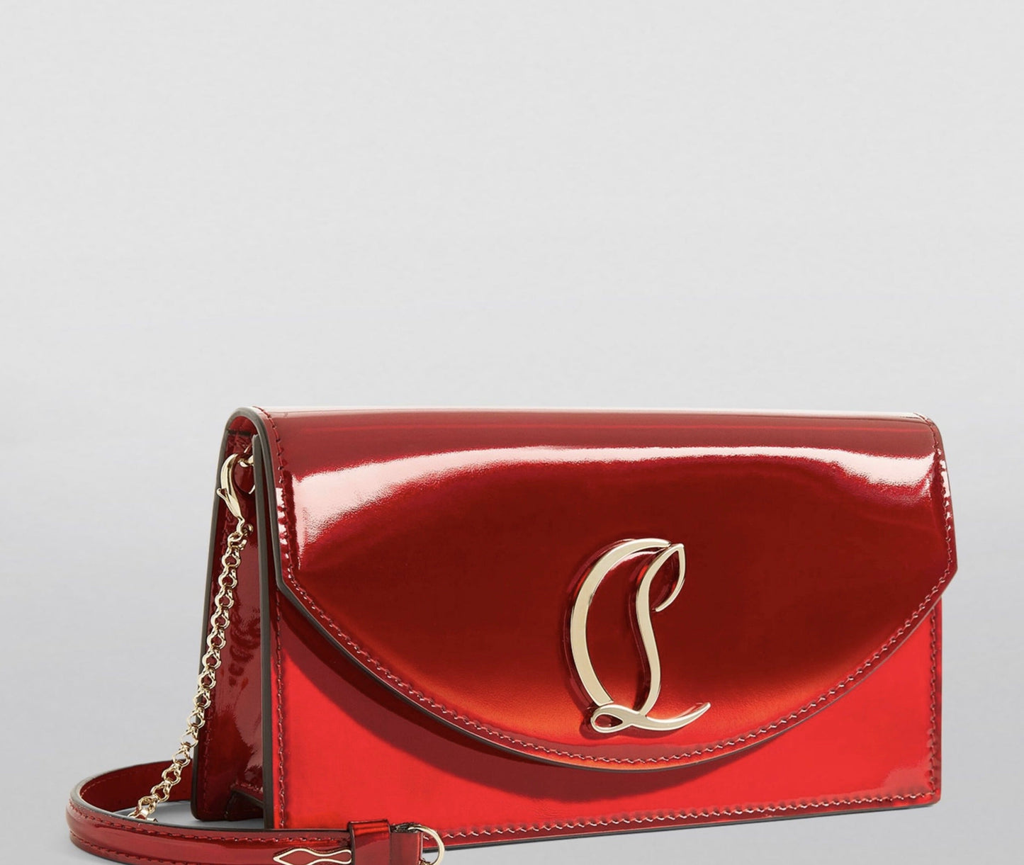 CHRISTIAN LOUBOUTIN LOUBI54 PATENT LEATHER CLUTCH BAG