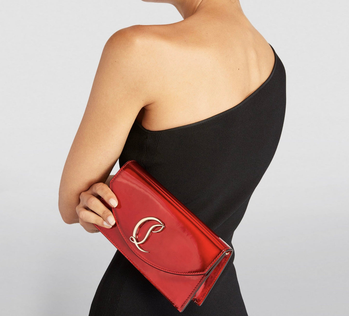 CHRISTIAN LOUBOUTIN LOUBI54 PATENT LEATHER CLUTCH BAG