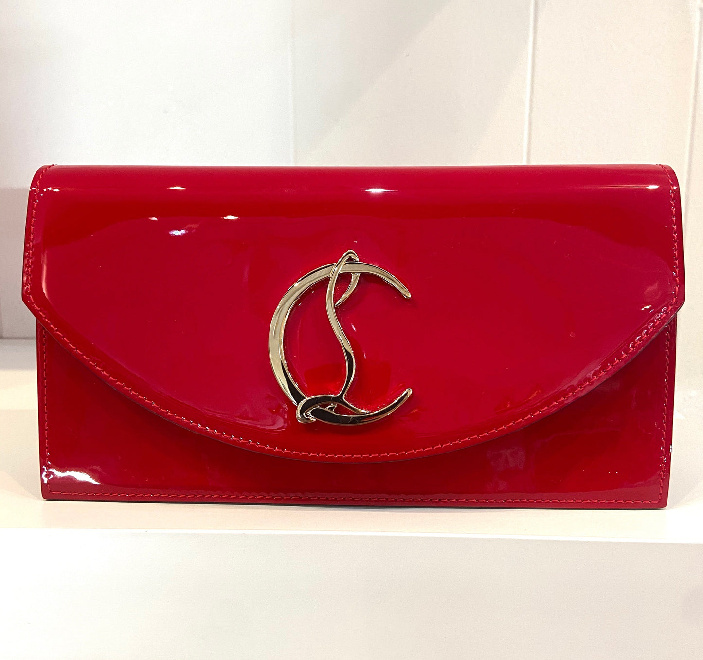 CHRISTIAN LOUBOUTIN LOUBI54 PATENT LEATHER CLUTCH BAG