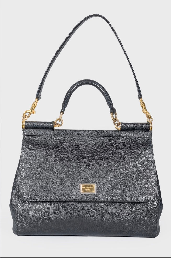 DOLCE & GABBANA DAUPHINE LARGE MISS SICILY SATCHEL BAG