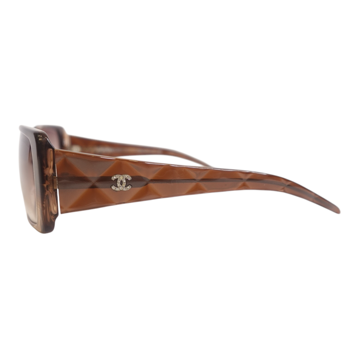 Chanel Brown Rectangular Sunglasses