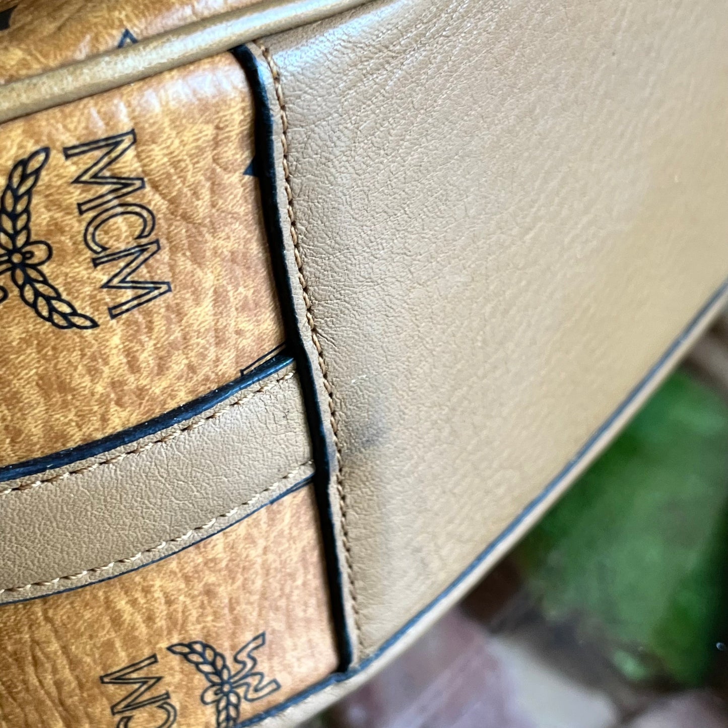 MCM Cognac Visetos Canvas Crossbody Bag