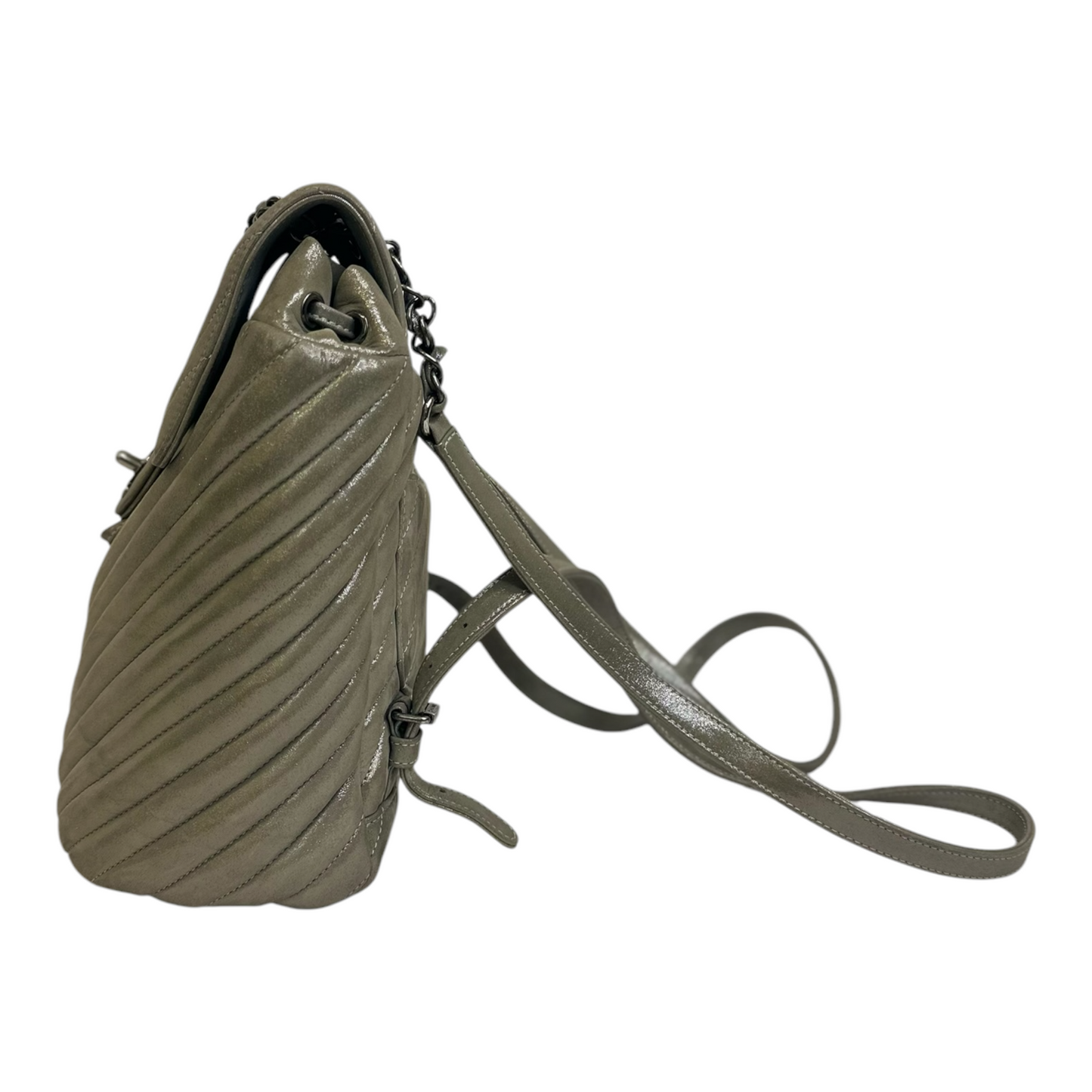 Chanel Iridescent Calfskin Chevron Quilted Urban Spirit Backpack Small