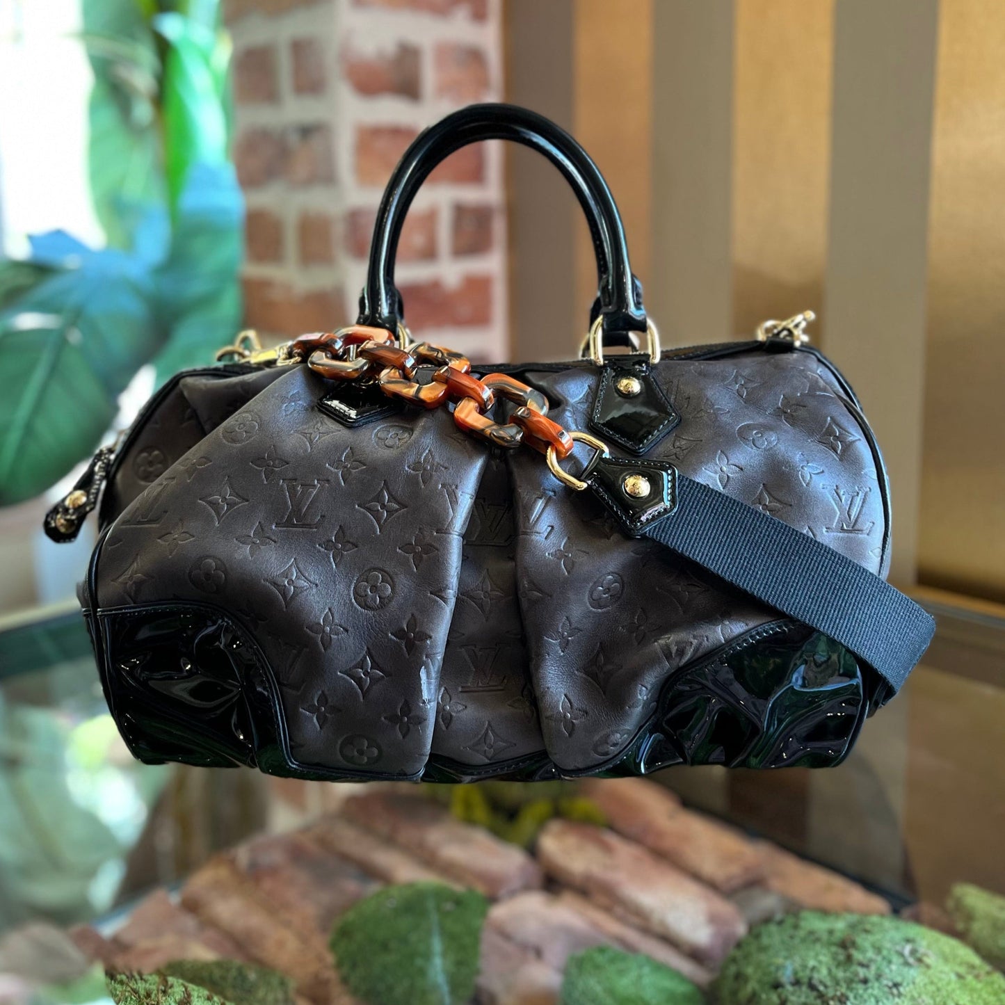 LOUIS VUITTON Limited Edition Stephen Embossed Monogram Calfskin Satchel Bag