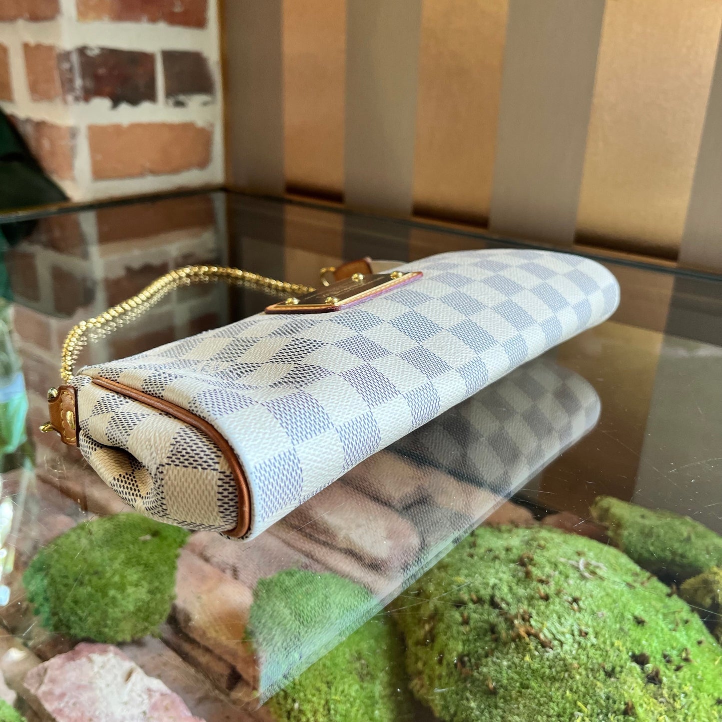 LOUIS VUITTON Eva Damier Azur Canvas Shoulder Bag