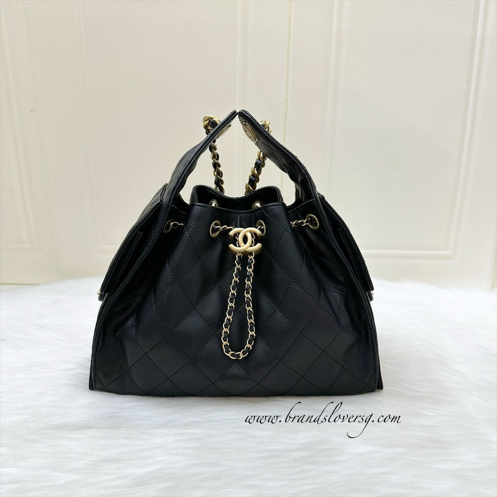 GLM-25 Small Hobo Bag in Black Caviar and AGHW (Model: AS5293)