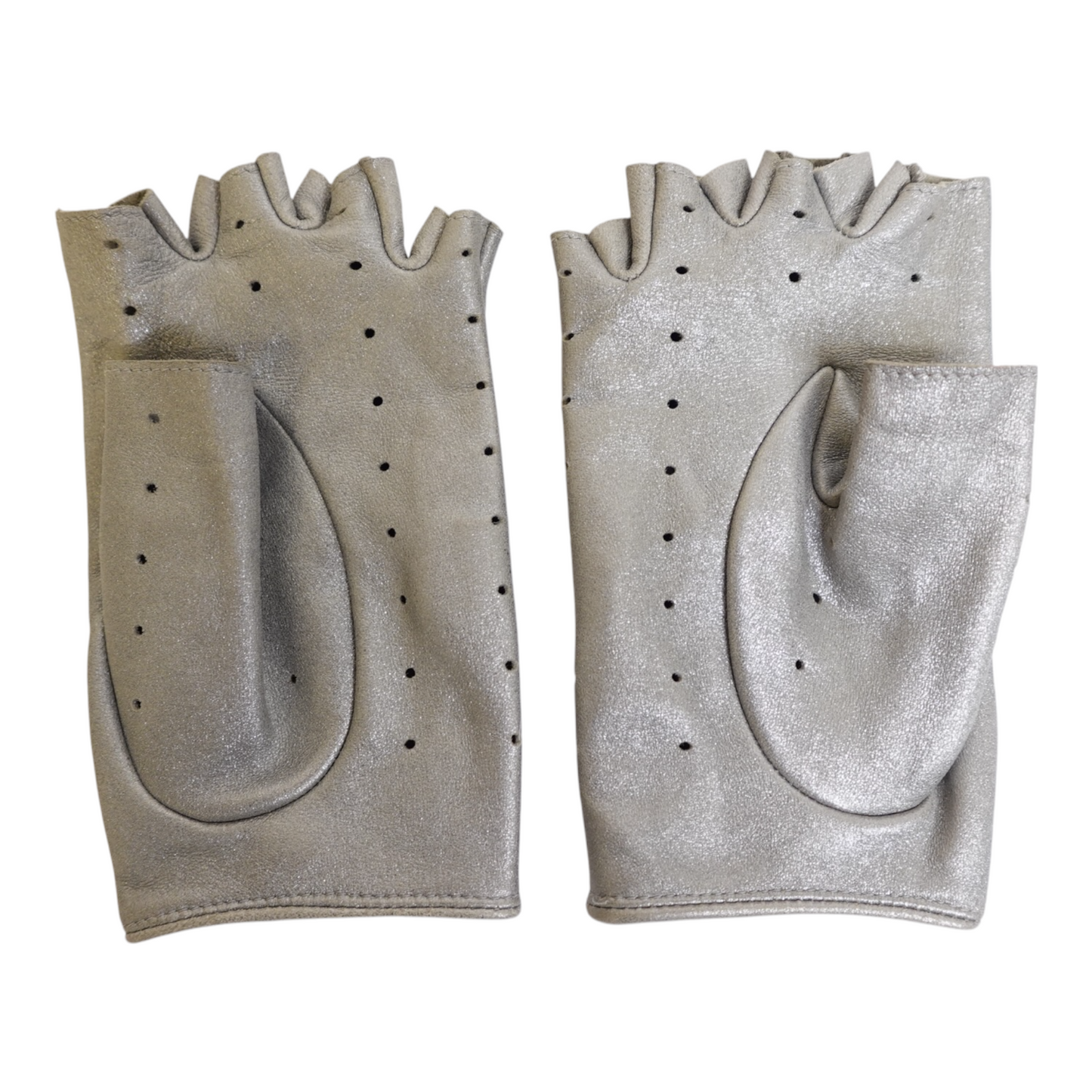 Chanel Grey Leather Driving Gloves