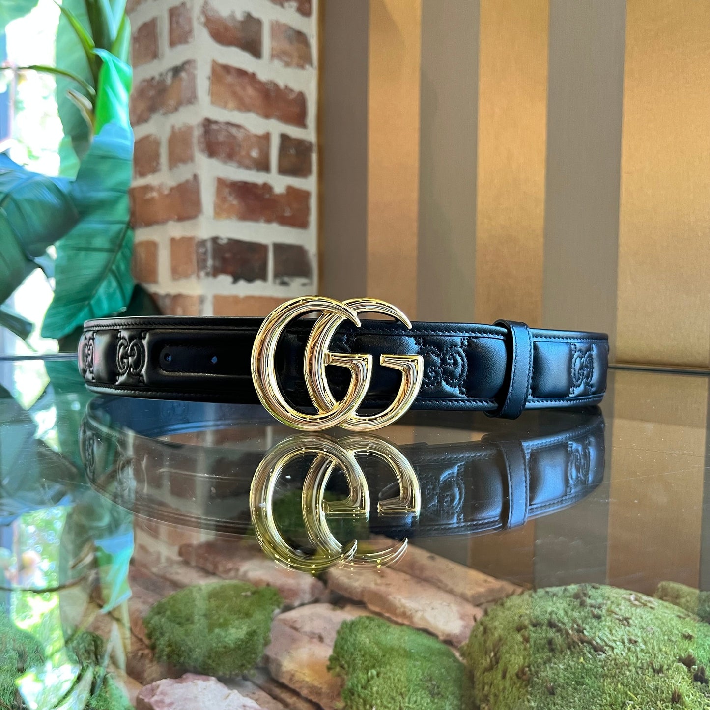 GUCCI GG Marmont Matelasse Leather Belt SZ90/36(8US)