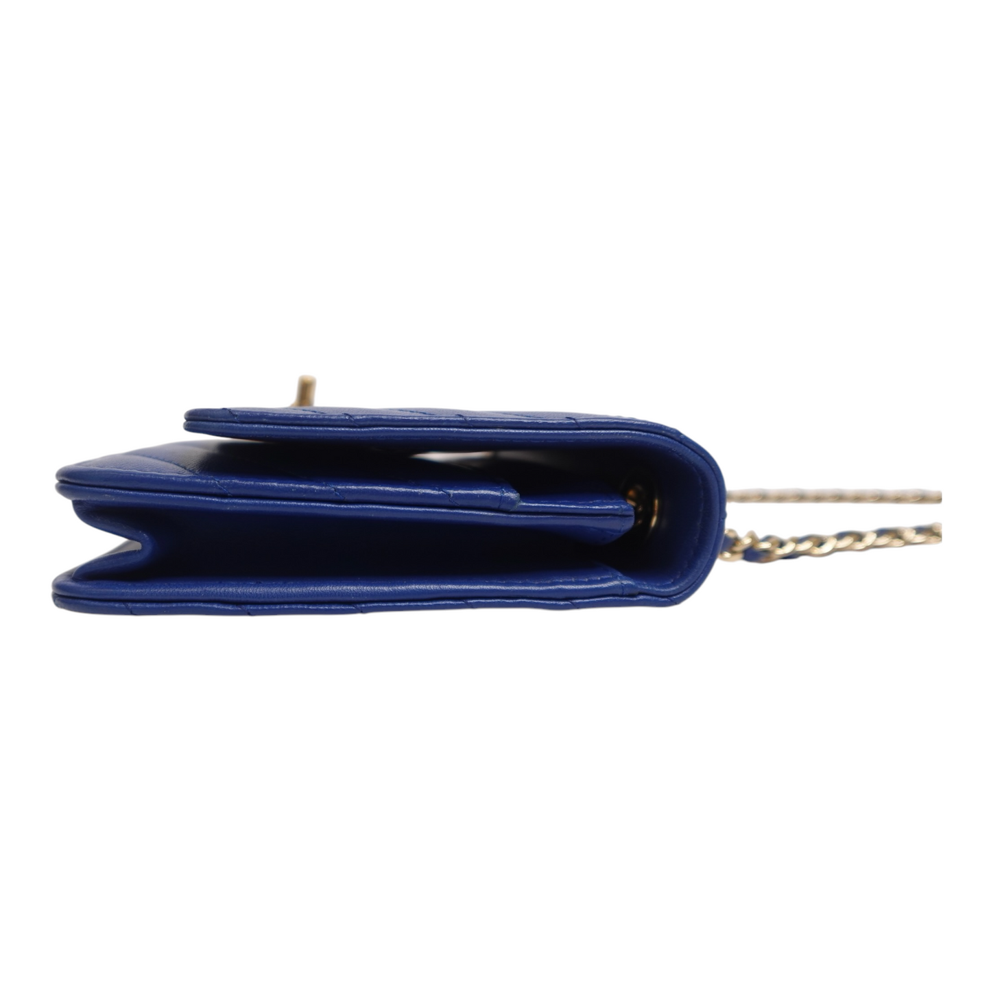 Chanel Lambskin Chevron Quilted Trendy Wallet On Chain