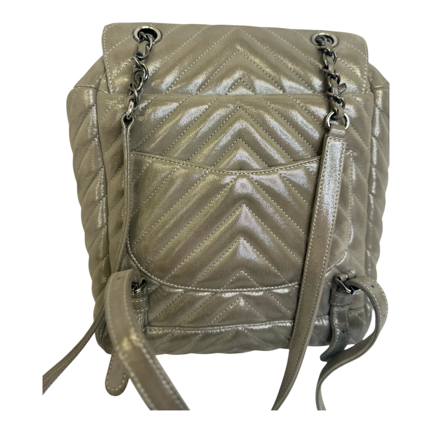 Chanel Iridescent Calfskin Chevron Quilted Urban Spirit Backpack Small