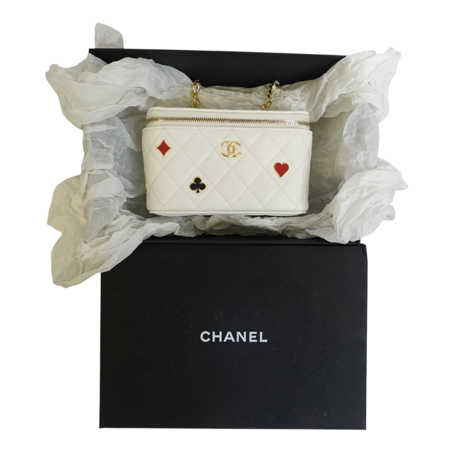 Chanel Coco Casino Caviar Quilted Small Vanity Case
