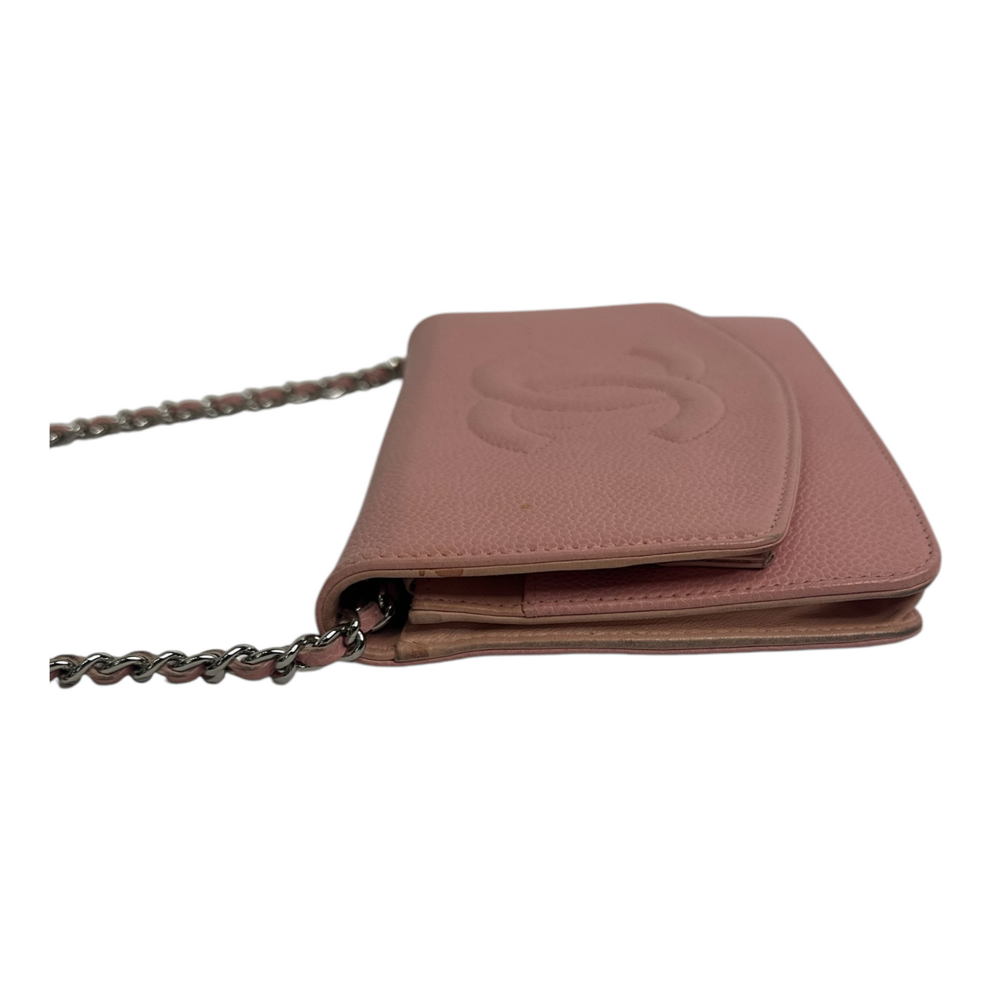 Chanel Caviar Timeless CC Wallet on Chain WOC Pink