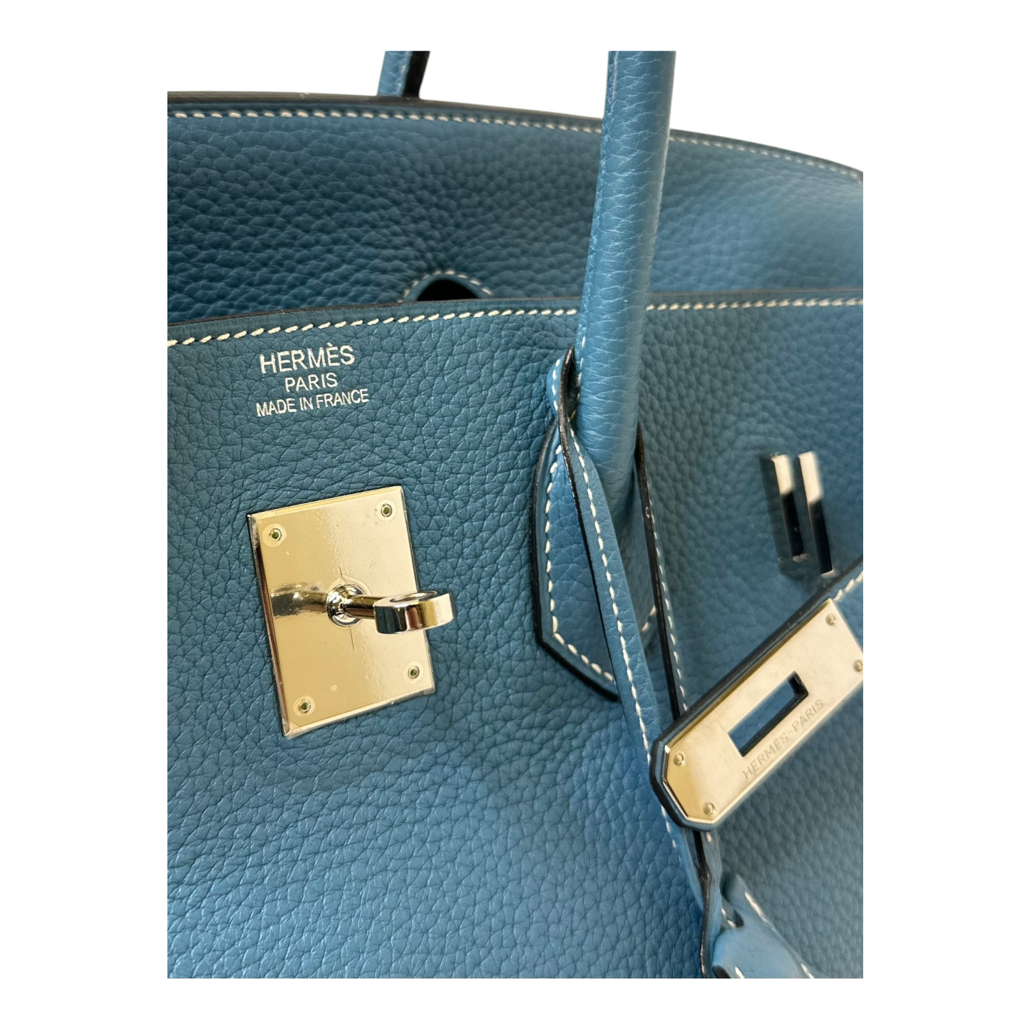 Hermes Birkin 35 Blue Jean Togo Silver Hardware