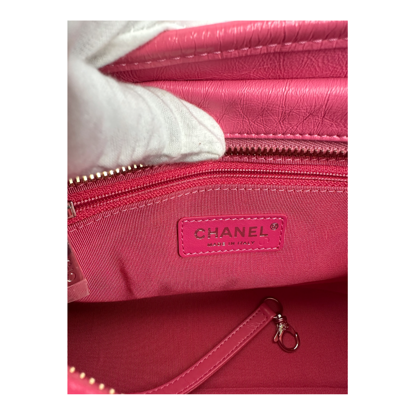 Chanel Aged Calfskin Quilted Small Gabrielle Logo Hobo Rose
