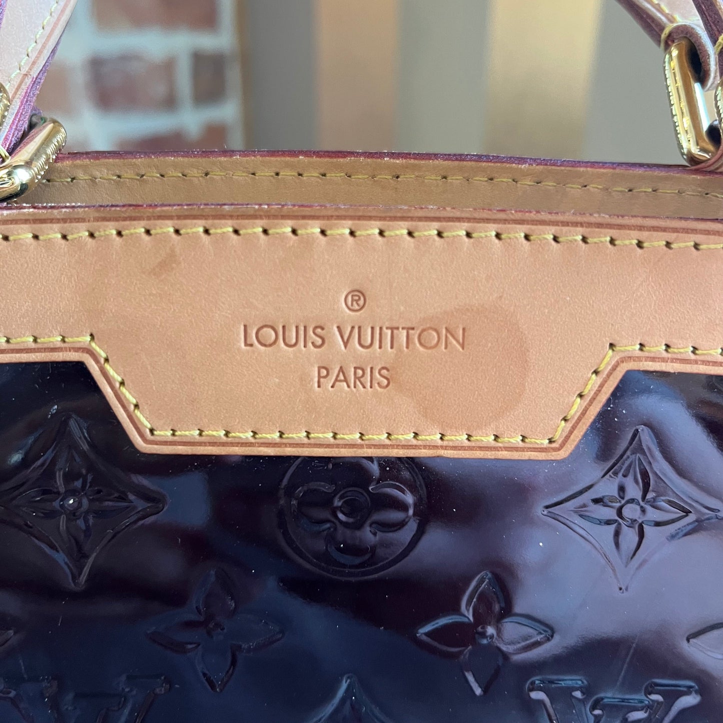 LOUIS VUITTON Brea GM Amarante Vernis Patent Leather Shoulder Bag