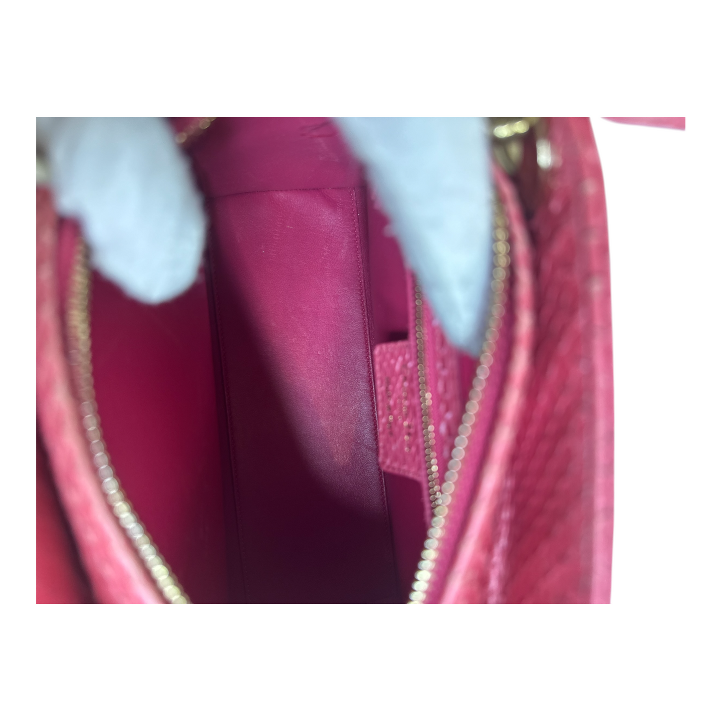 Christian Dior Snakeskin Medium Lady Dior Pink