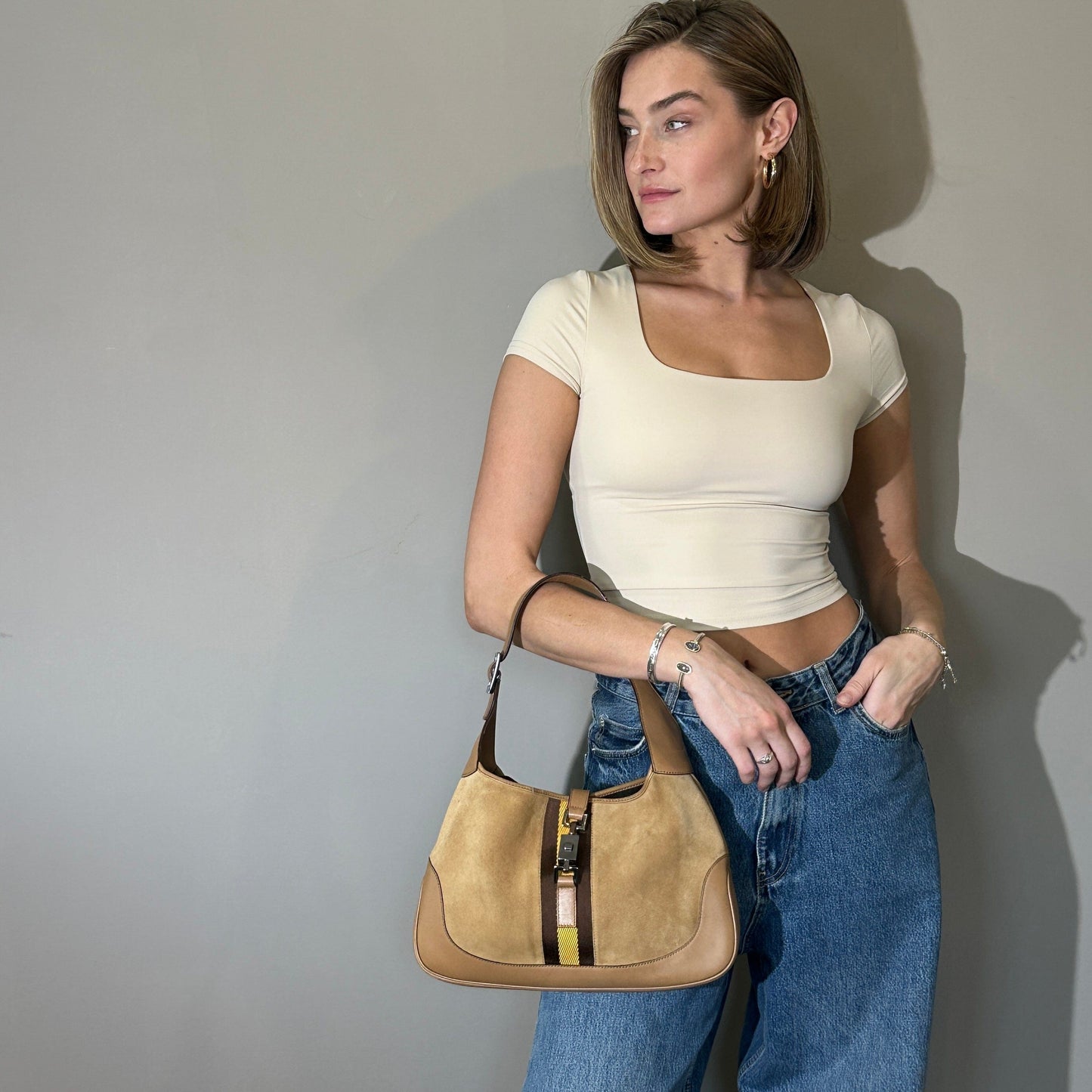 GLM-- Leather Jackie O Hobo Bag