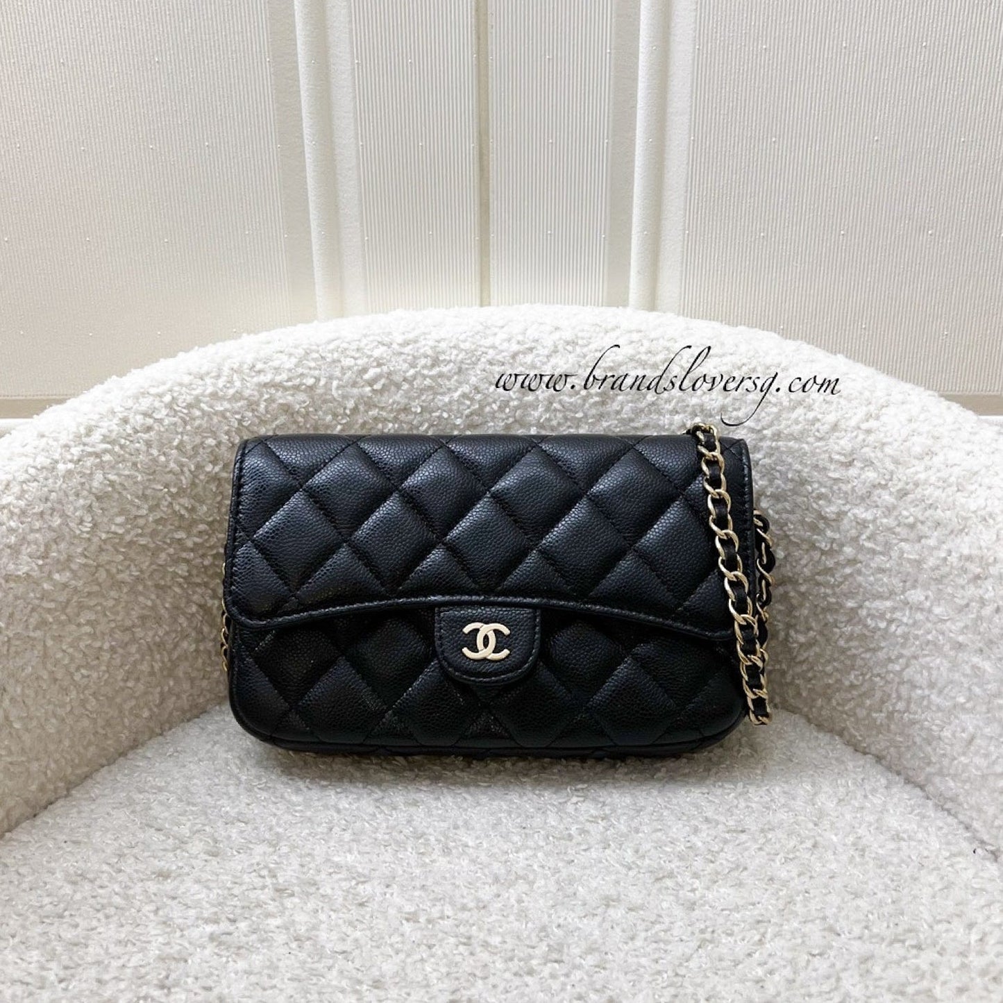 GLM-Phone Holder / Wallet On Chain WOC in Black Caviar and LGHW (Model: AP2096)