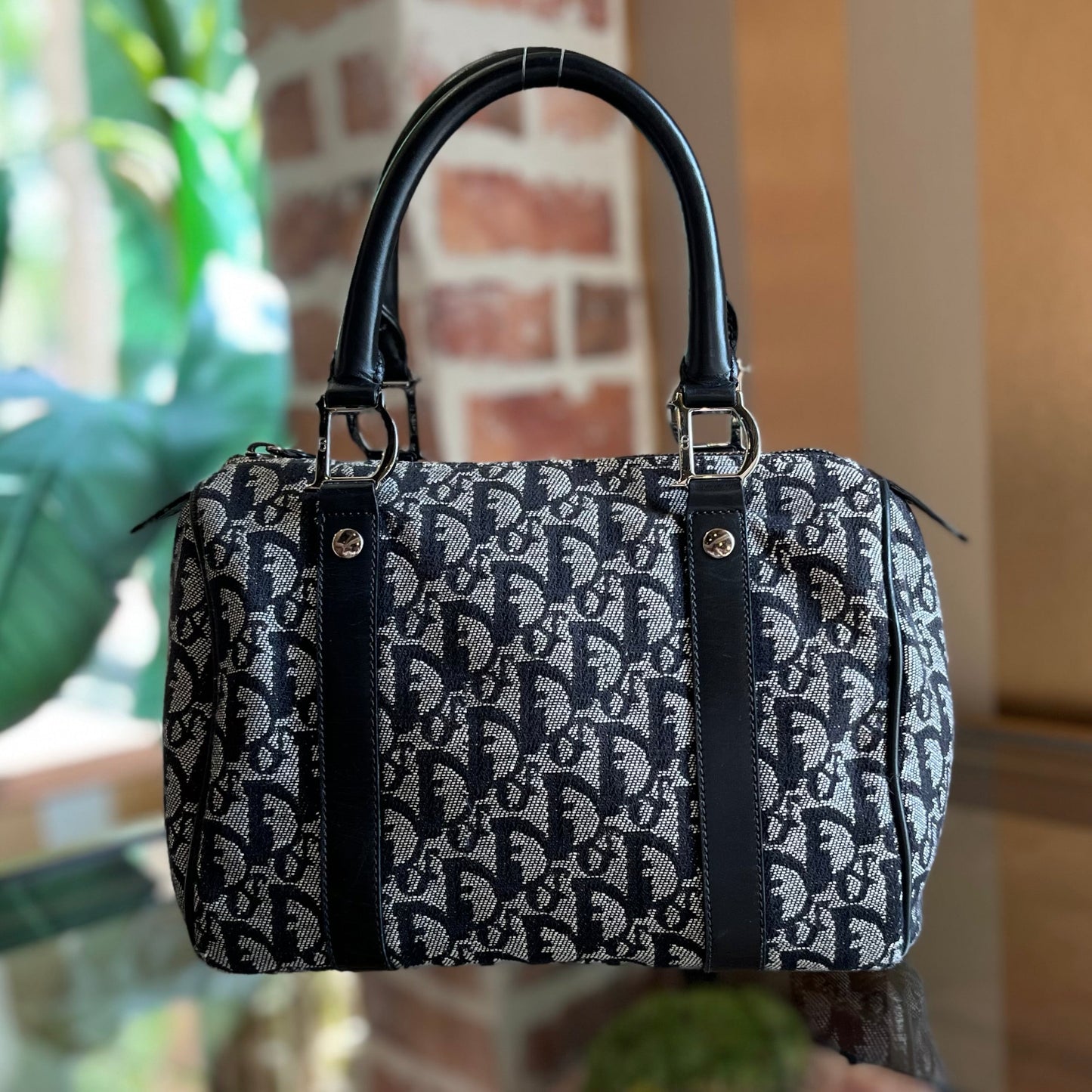 CHRISTIAN DIOR Trotter Canvas Satchel