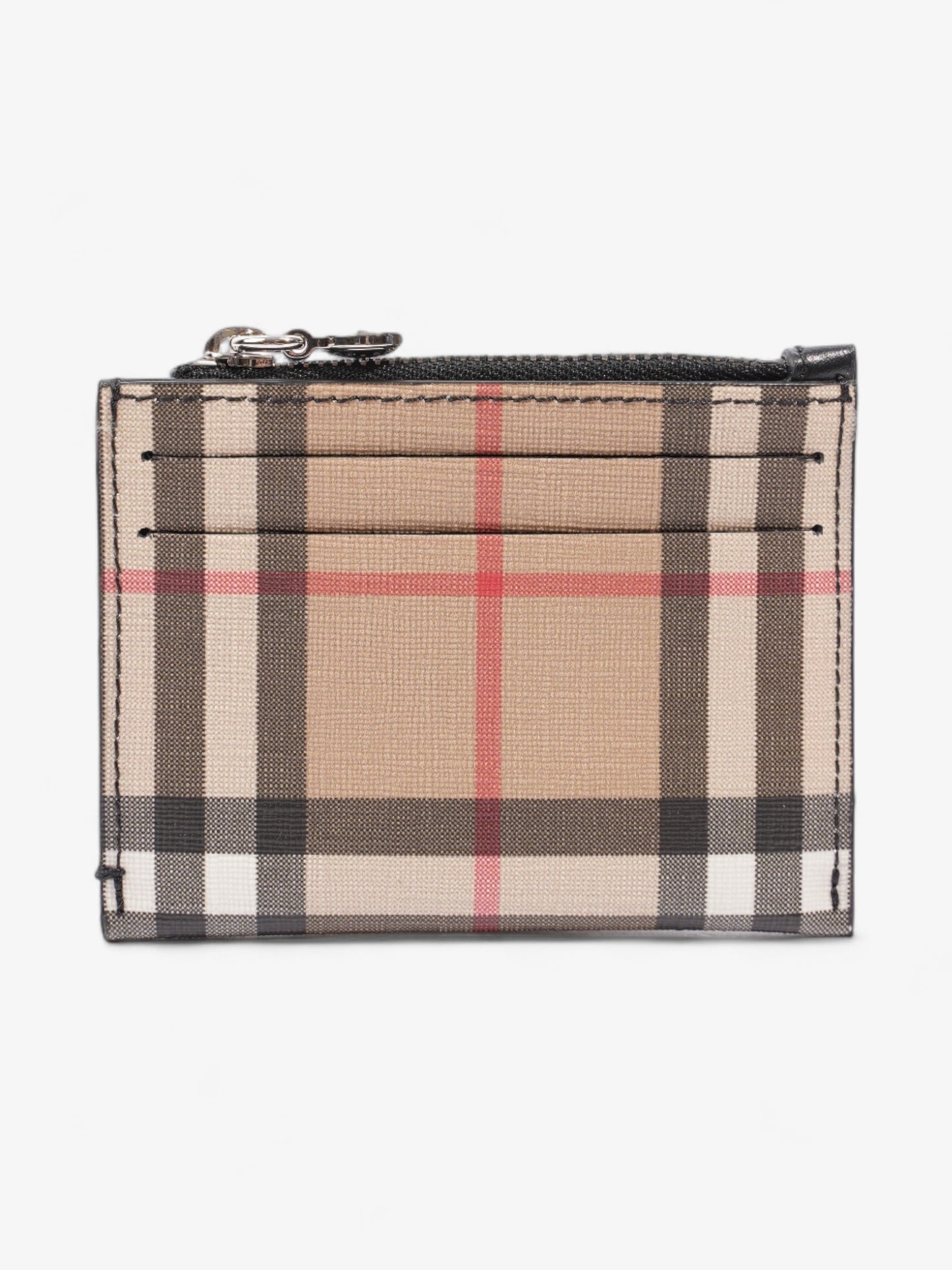 Burberry Zipped Card Holder Vintage Check Coated Canvas