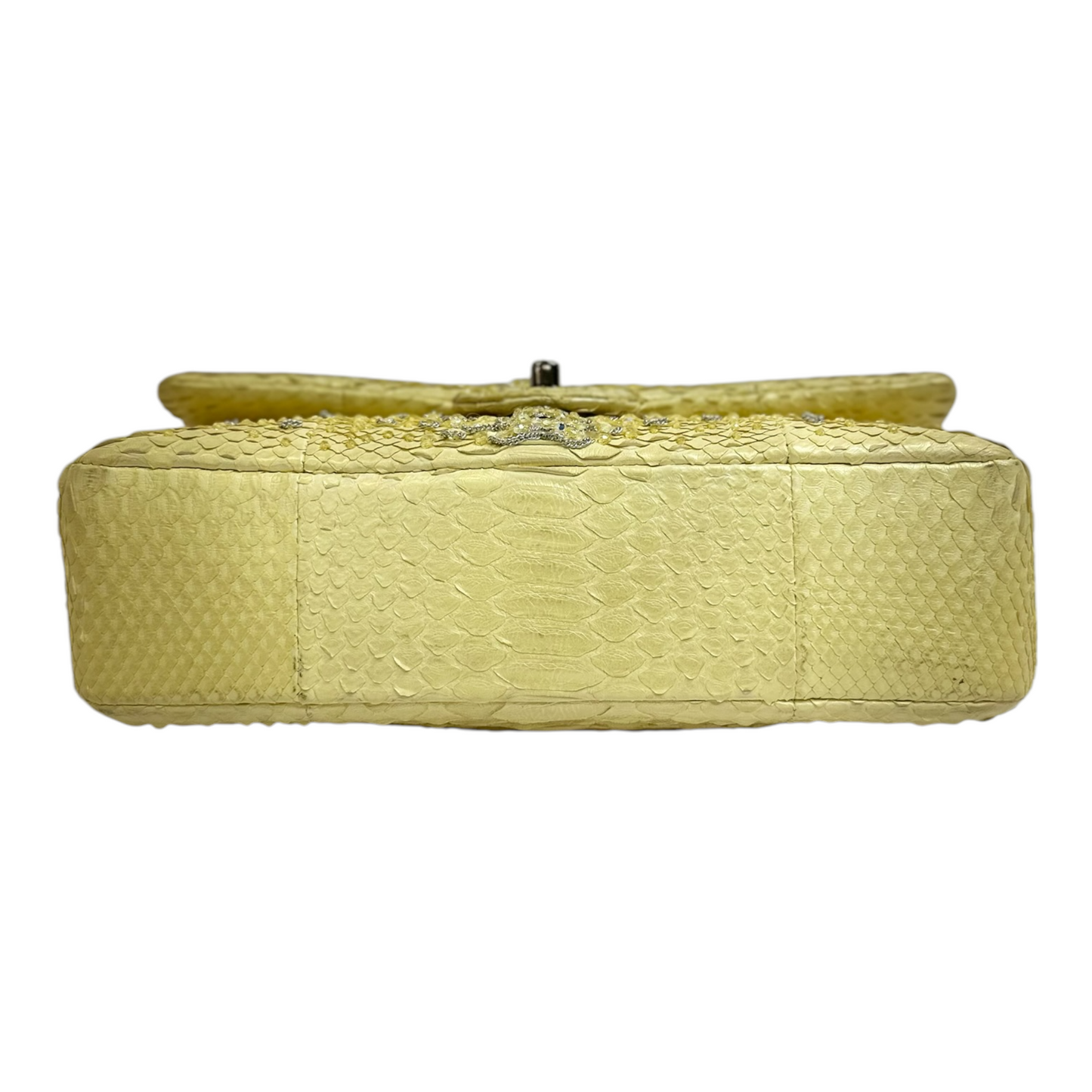 GLM-Rare Python Beaded Double Flap Medium Yellow