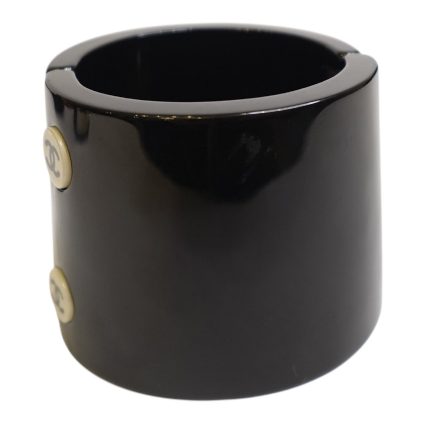 Chanel Black Resin CC Cuff Bracelet