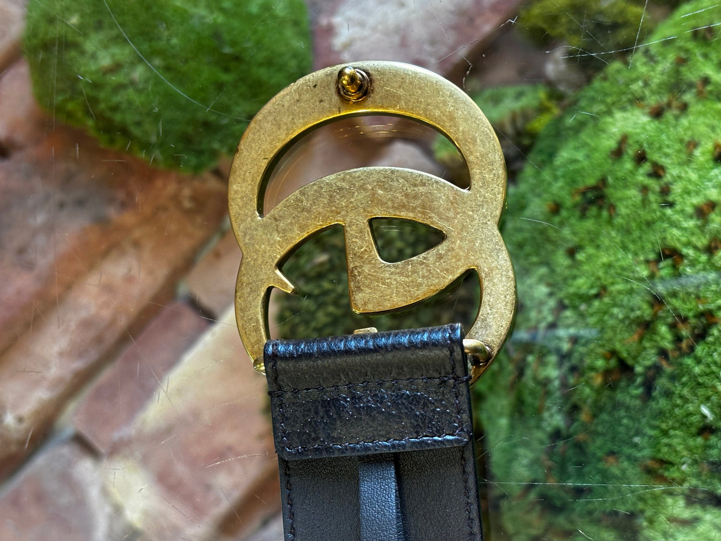 GUCCI Brown GG Marmont Wide Belt