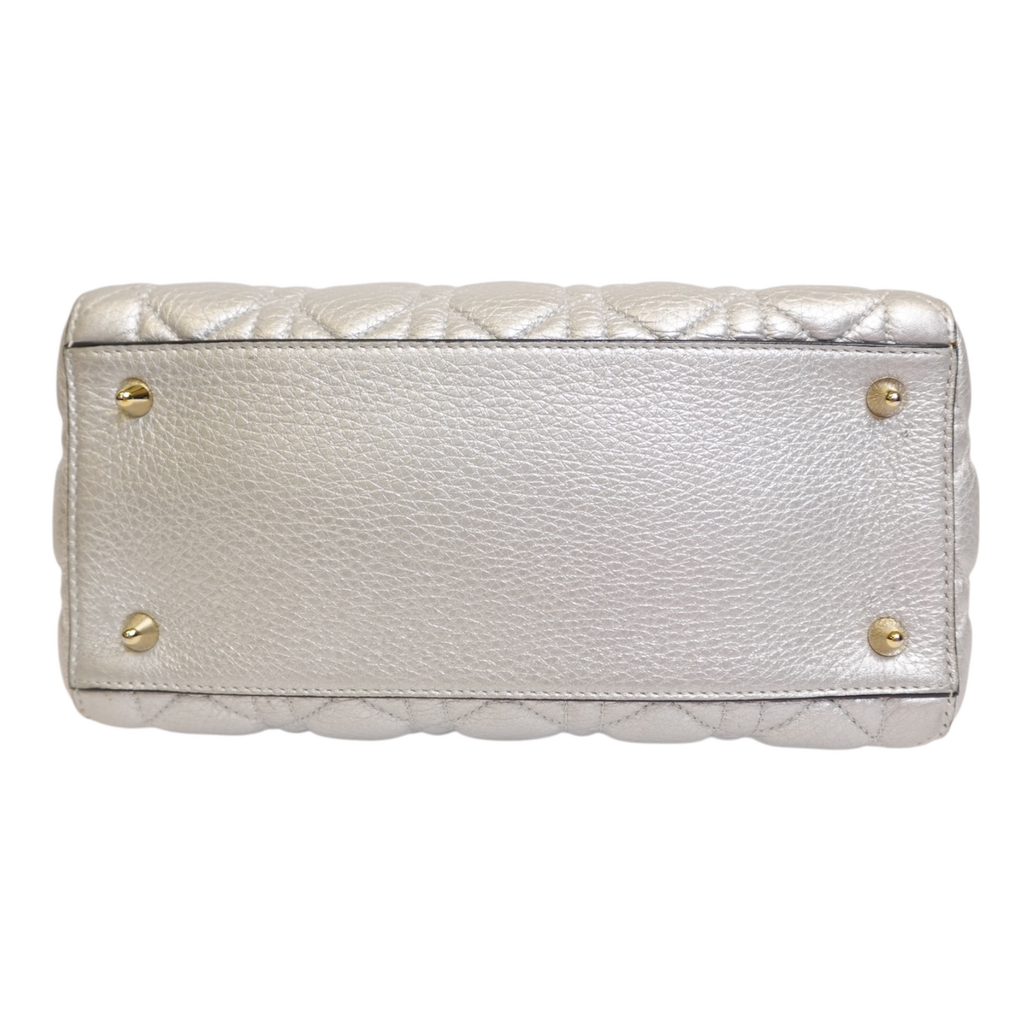 Christian Dior Metallic Grained Calfskin Cannage Mini Lady Dior