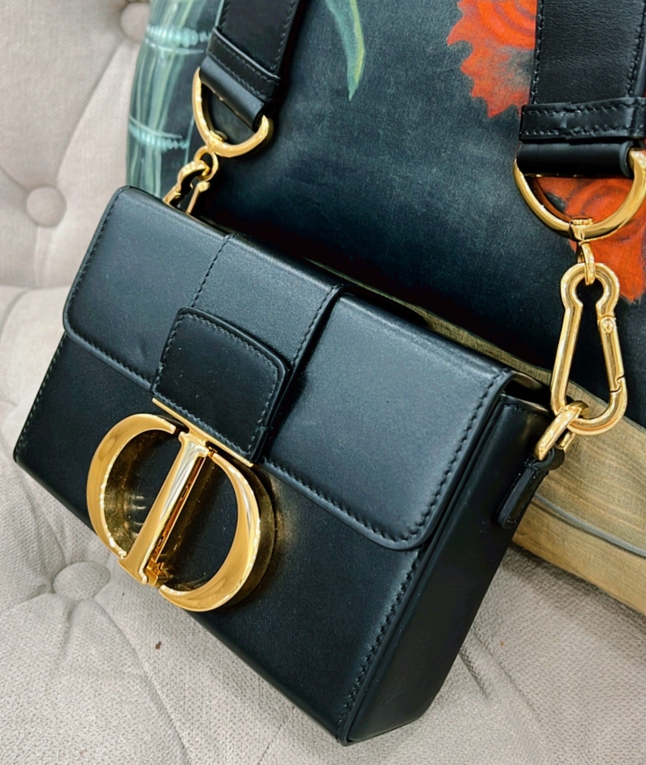 DIOR BOX CALFSKIN LEATHER 30 MONTAIGNE SHOULDER BAG