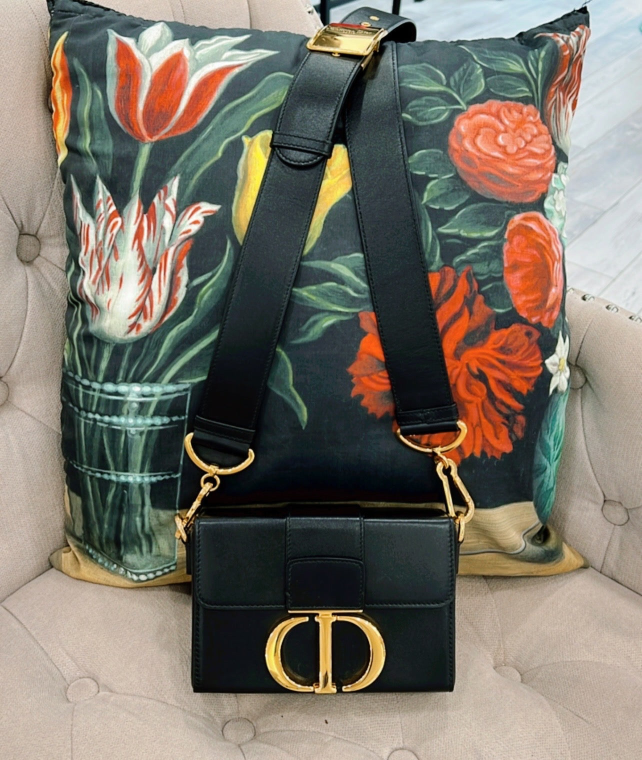 DIOR BOX CALFSKIN LEATHER 30 MONTAIGNE SHOULDER BAG