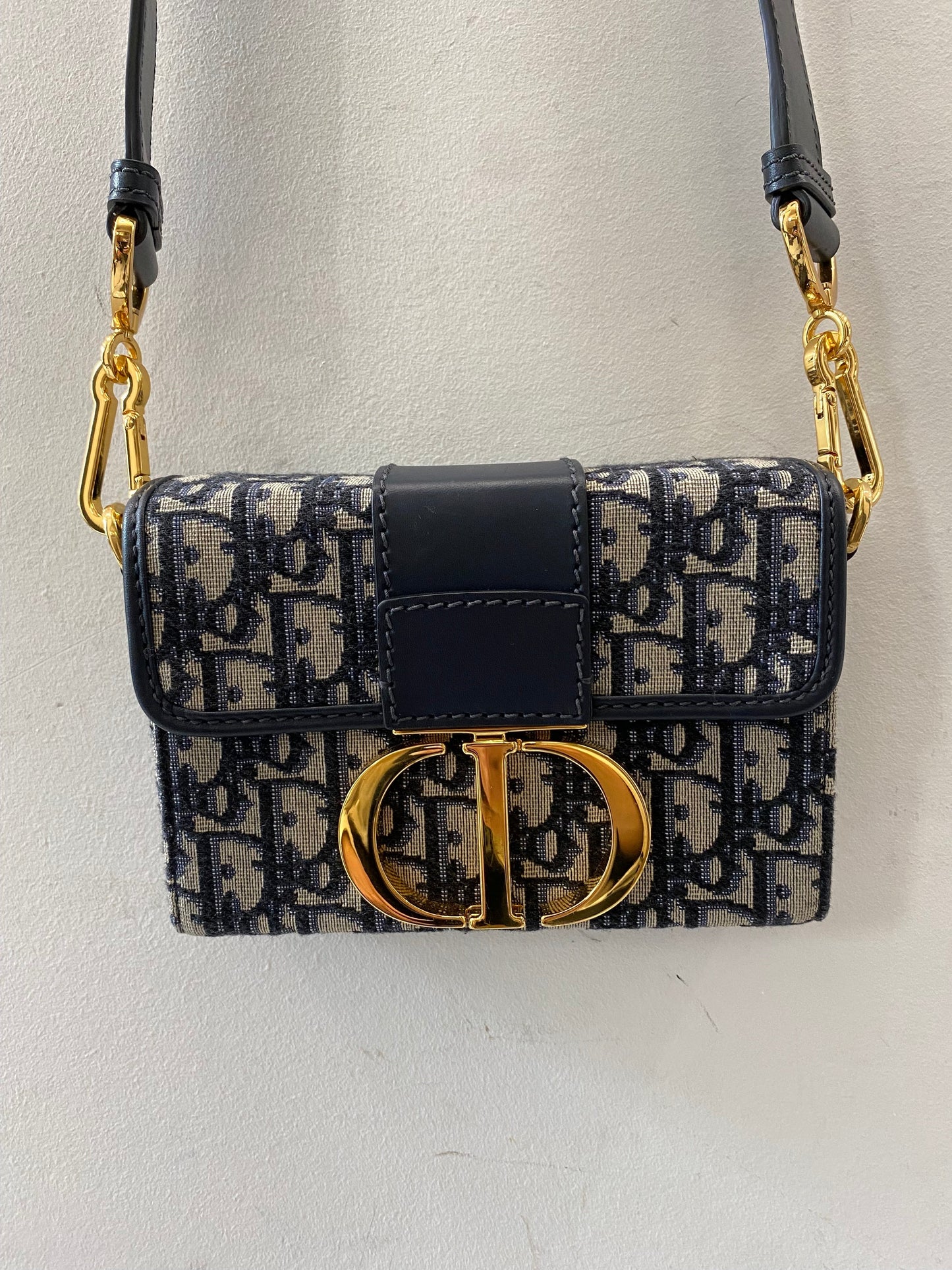 CHRISTIAN DIOR BLUE OBLIQUE 30 MONTAIGNE BOX BAG