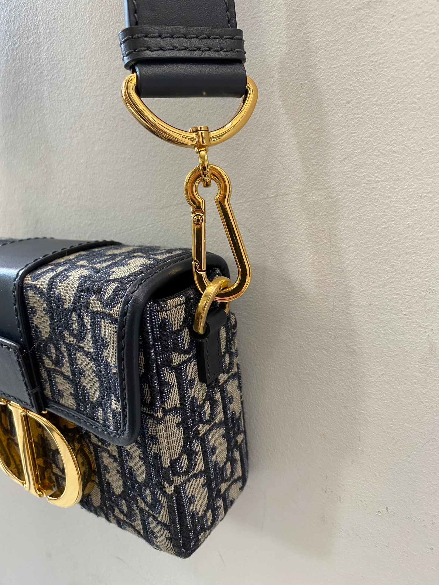 CHRISTIAN DIOR BLUE OBLIQUE 30 MONTAIGNE BOX BAG