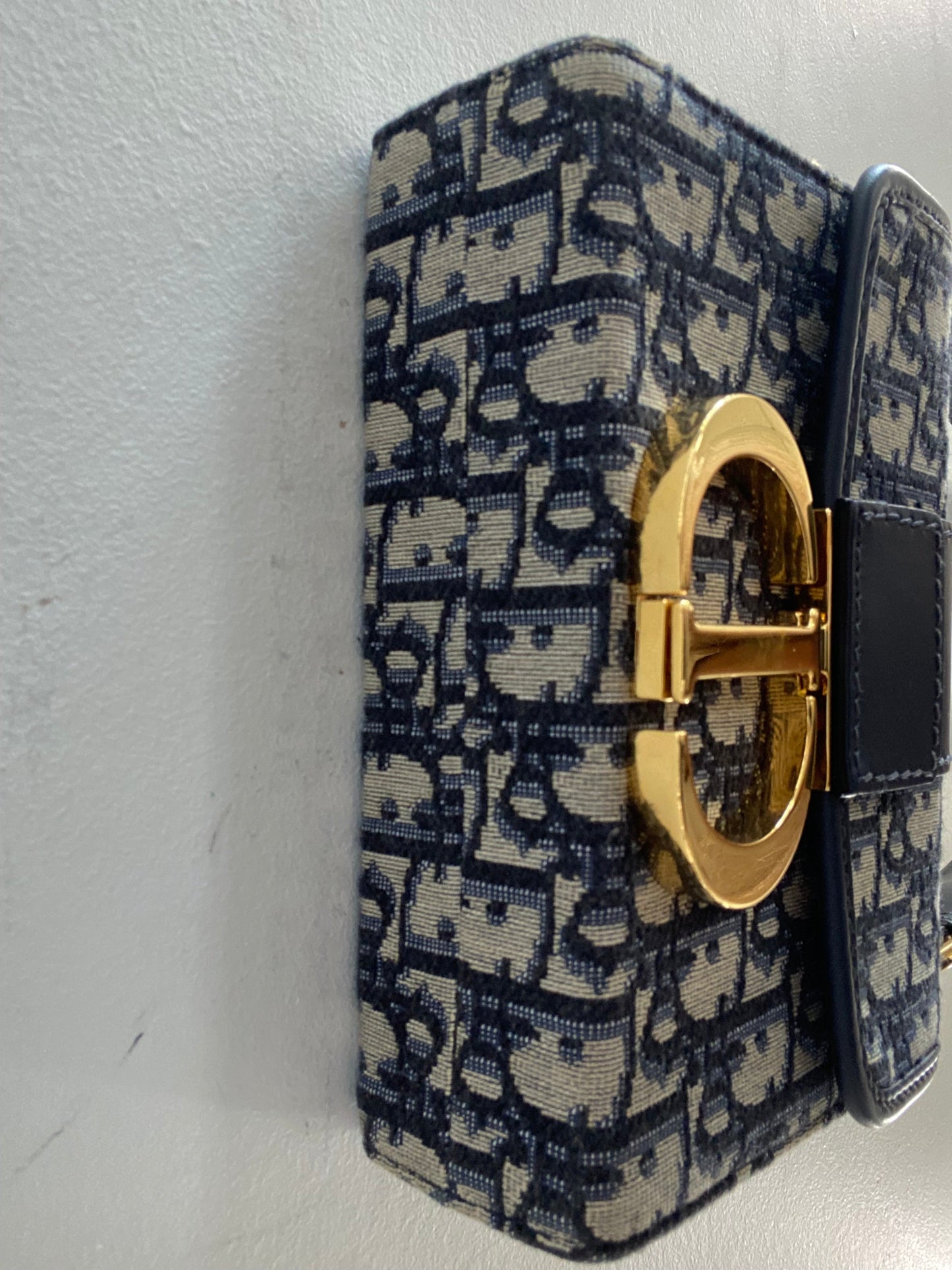 CHRISTIAN DIOR BLUE OBLIQUE 30 MONTAIGNE BOX BAG