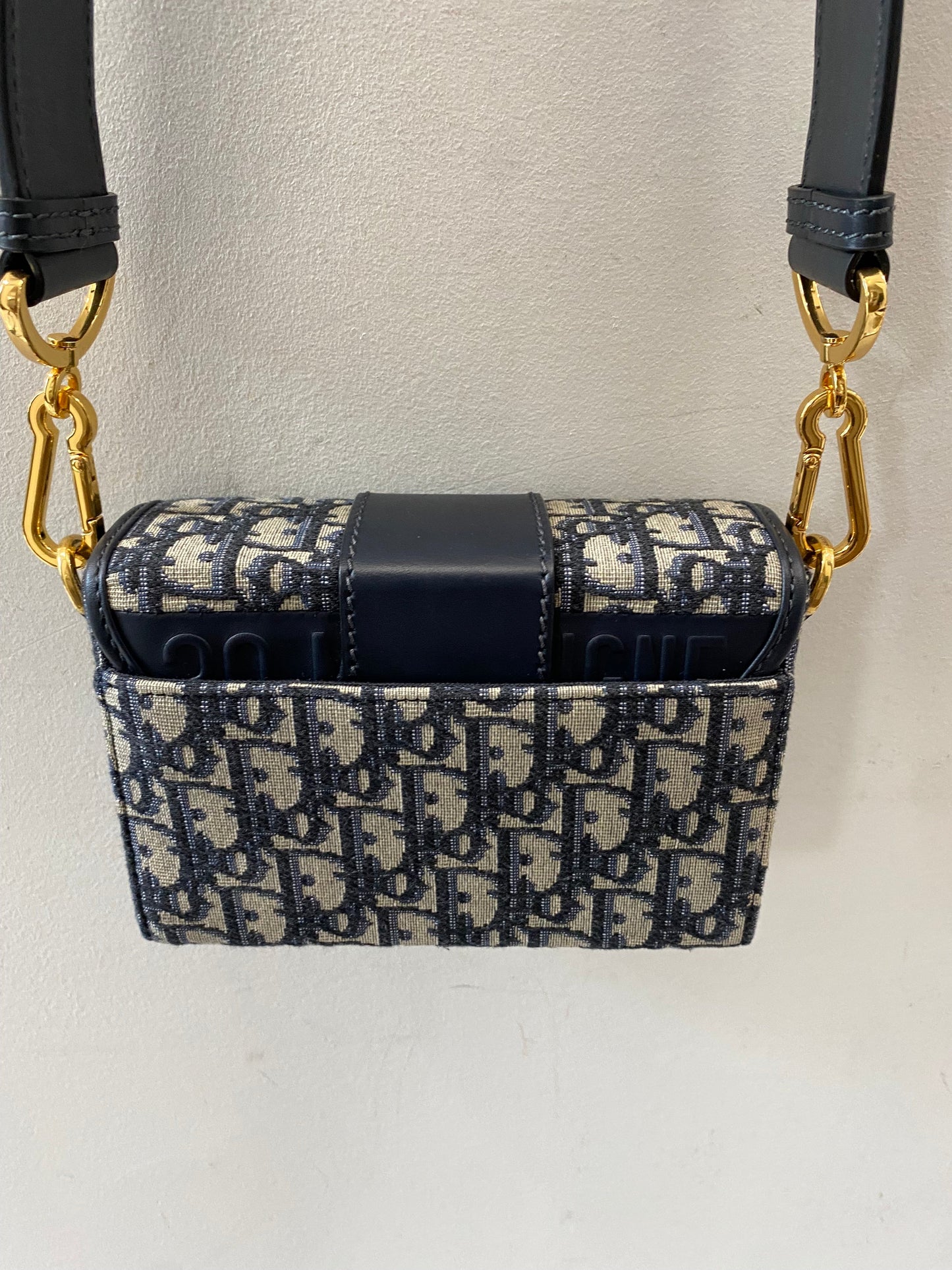 CHRISTIAN DIOR BLUE OBLIQUE 30 MONTAIGNE BOX BAG