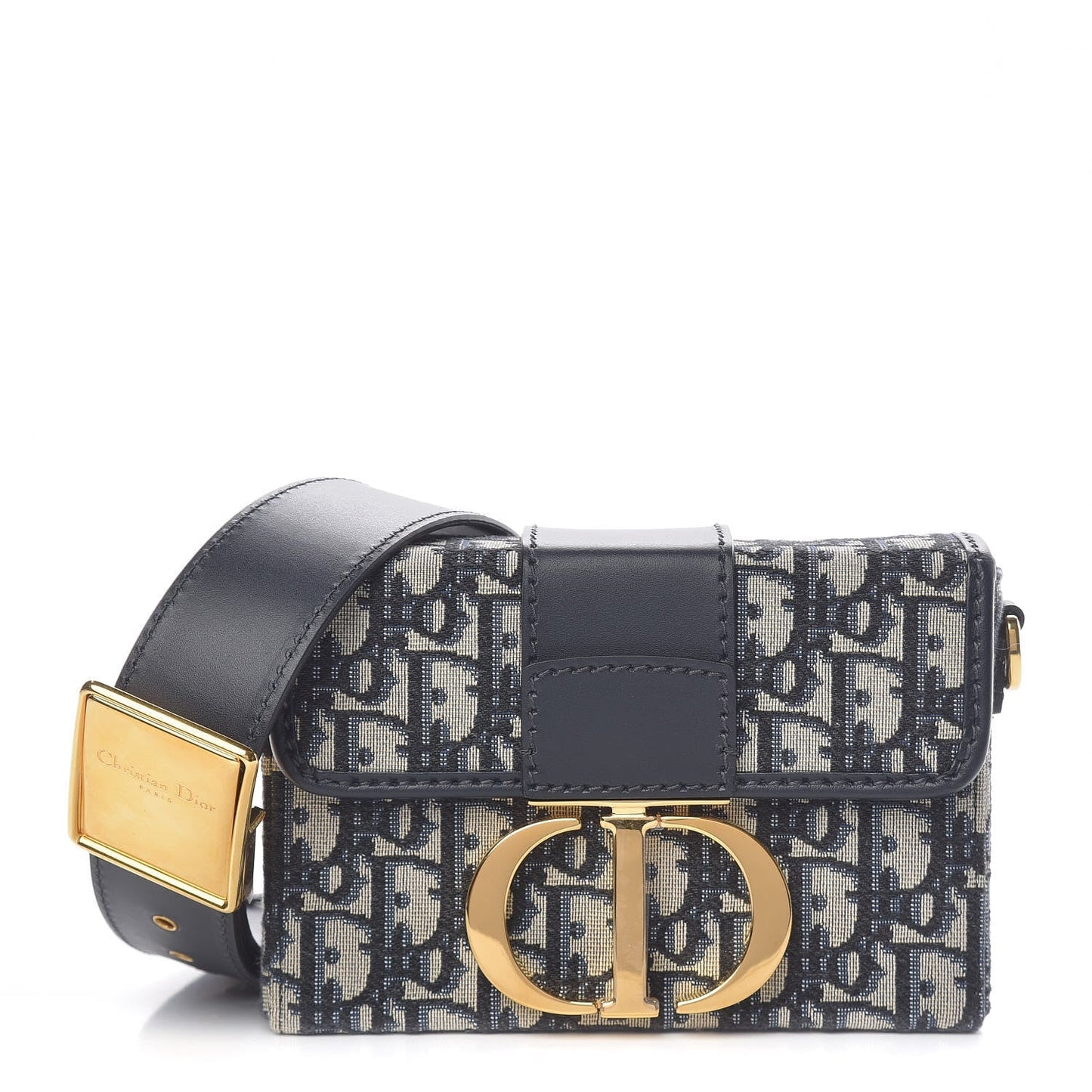 CHRISTIAN DIOR BLUE OBLIQUE 30 MONTAIGNE BOX BAG