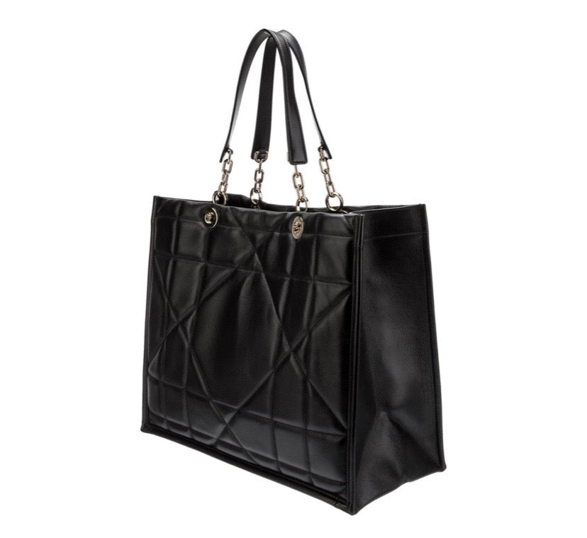 CHRISTIAN DIOR CALFSKIN ARCHICANNAGE ESSENTIAL LARGE TOTE BAG