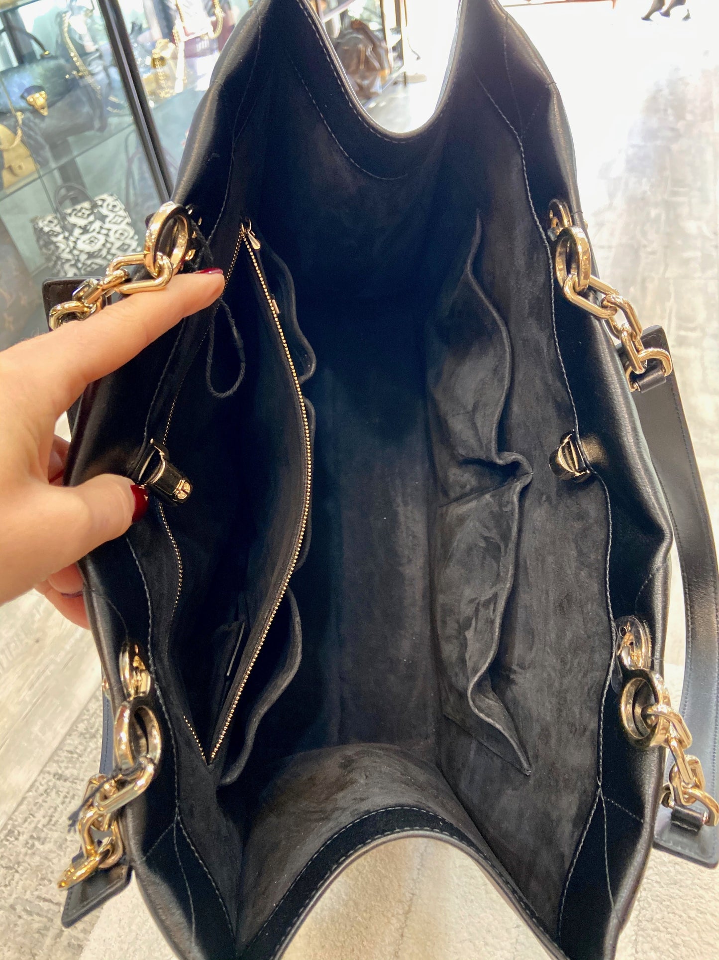 CHRISTIAN DIOR CALFSKIN ARCHICANNAGE ESSENTIAL LARGE TOTE BAG