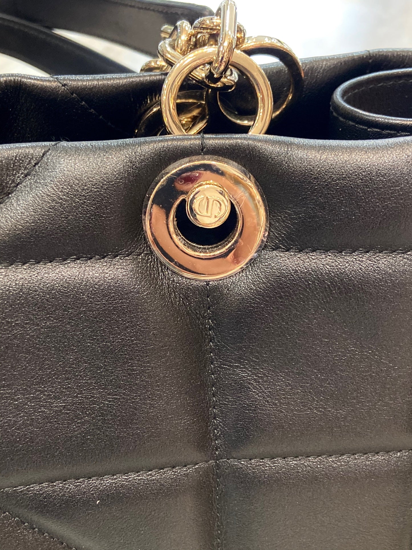 CHRISTIAN DIOR CALFSKIN ARCHICANNAGE ESSENTIAL LARGE TOTE BAG