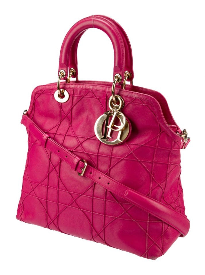 DIOR QUILTED LEATHER CANNAGE GRANVILLE BAG