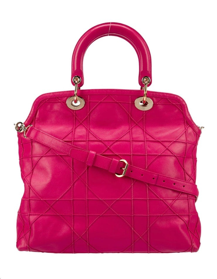 DIOR QUILTED LEATHER CANNAGE GRANVILLE BAG