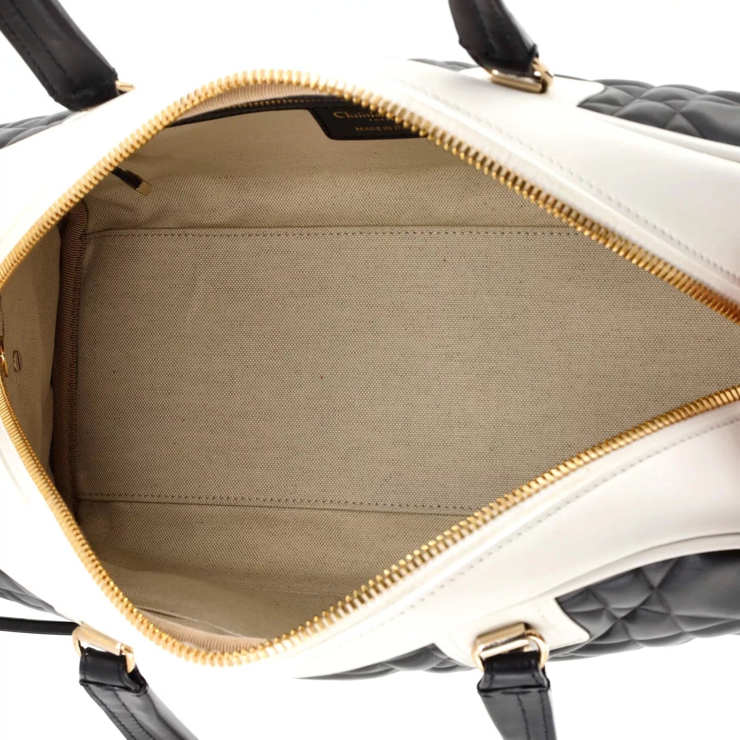 DIOR CANNAGE QUILTED LEATHER VIBE BOWLING BAG