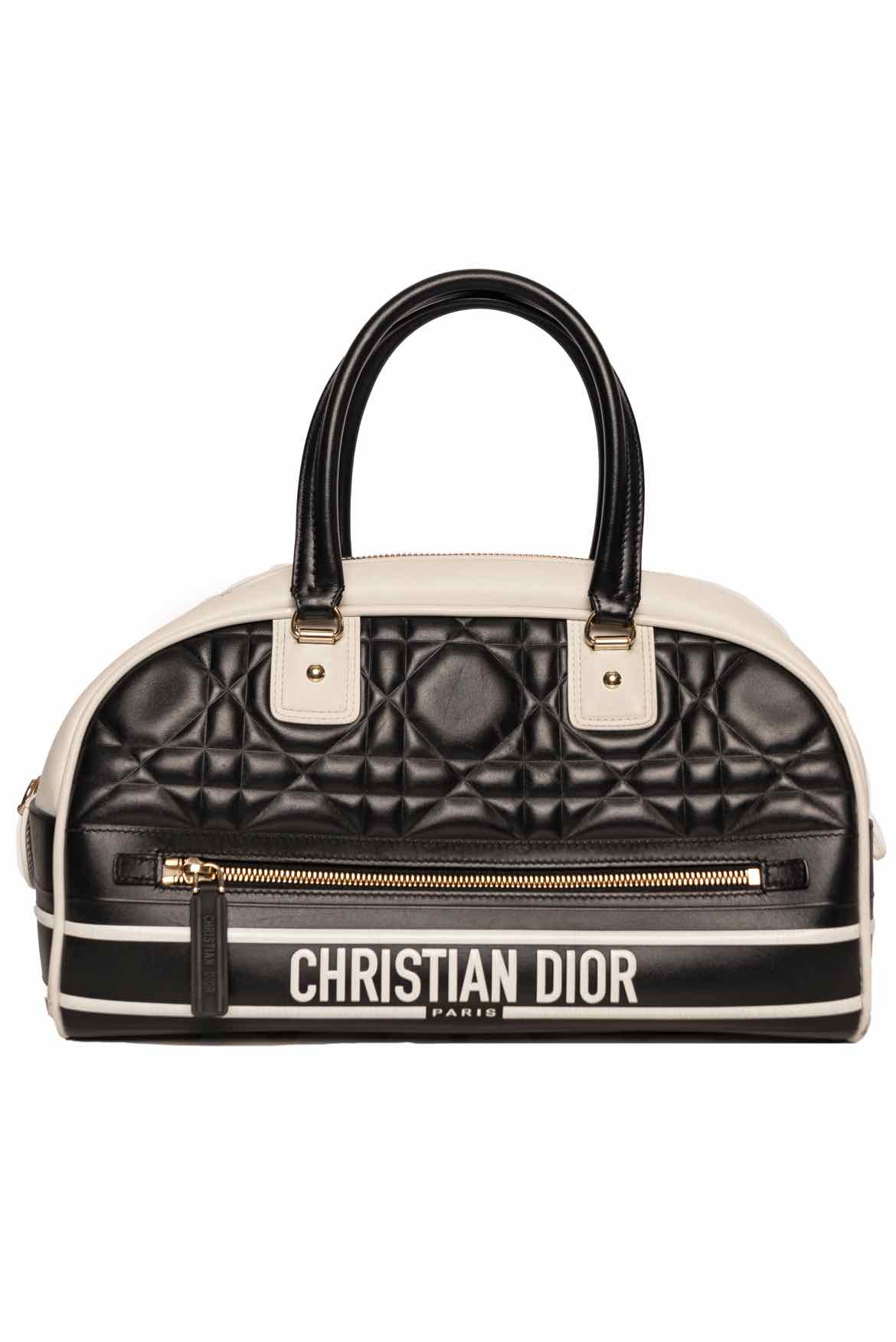 DIOR CANNAGE QUILTED LEATHER VIBE BOWLING BAG