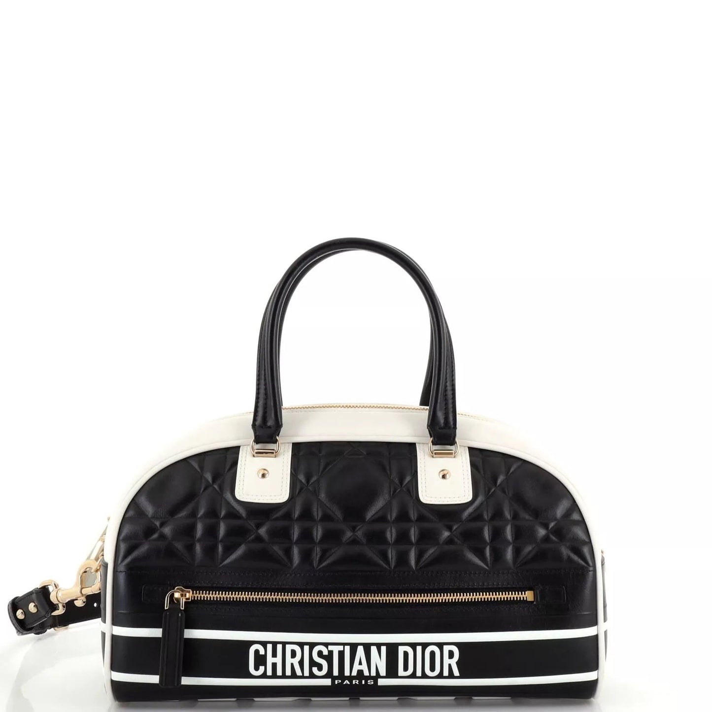 DIOR CANNAGE QUILTED LEATHER VIBE BOWLING BAG