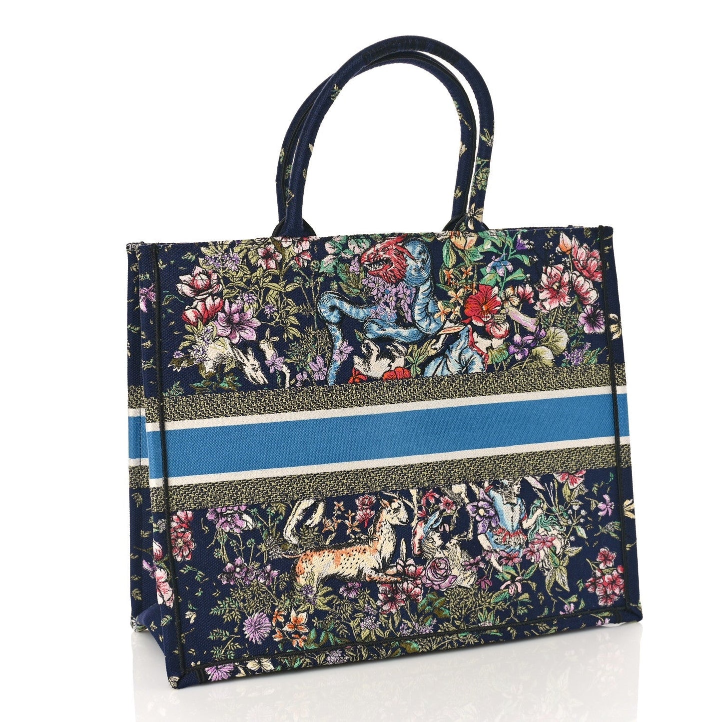 DIOR CANVAS EMBROIDERED LARGE D-CONSTELLATION BOOK TOTE