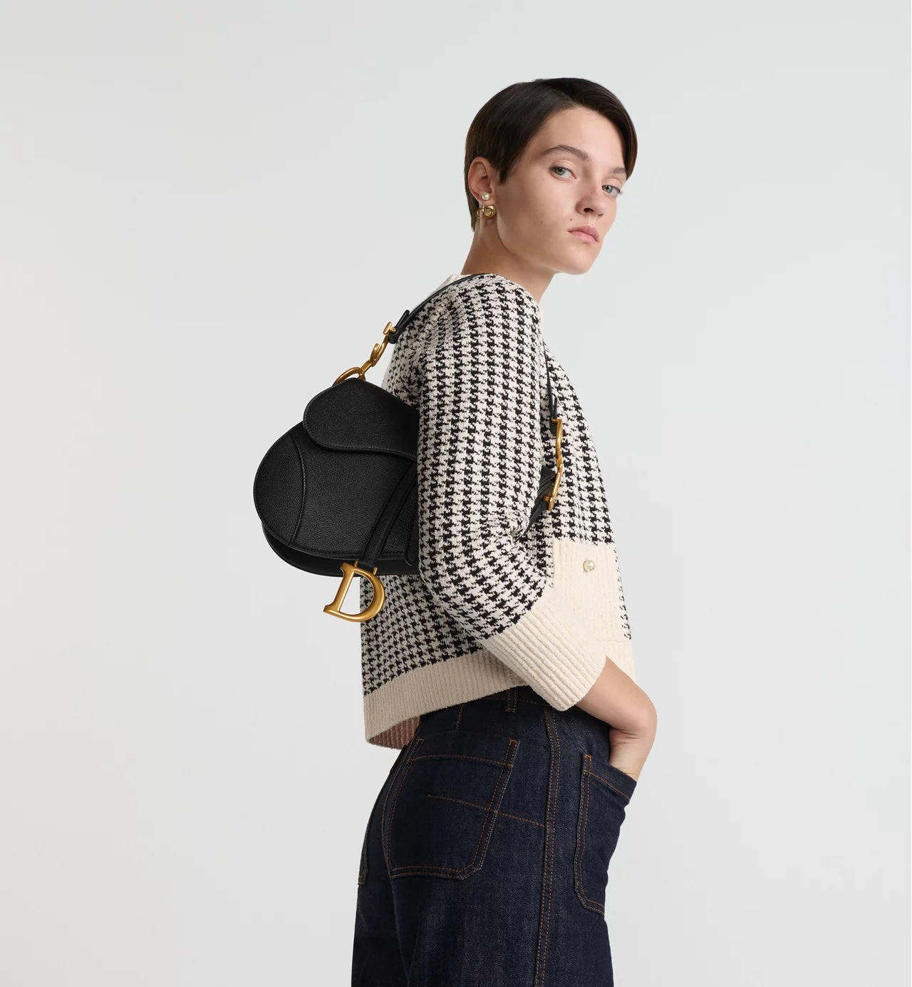DIOR GRAINED CALFSKIN SADDLE BAG