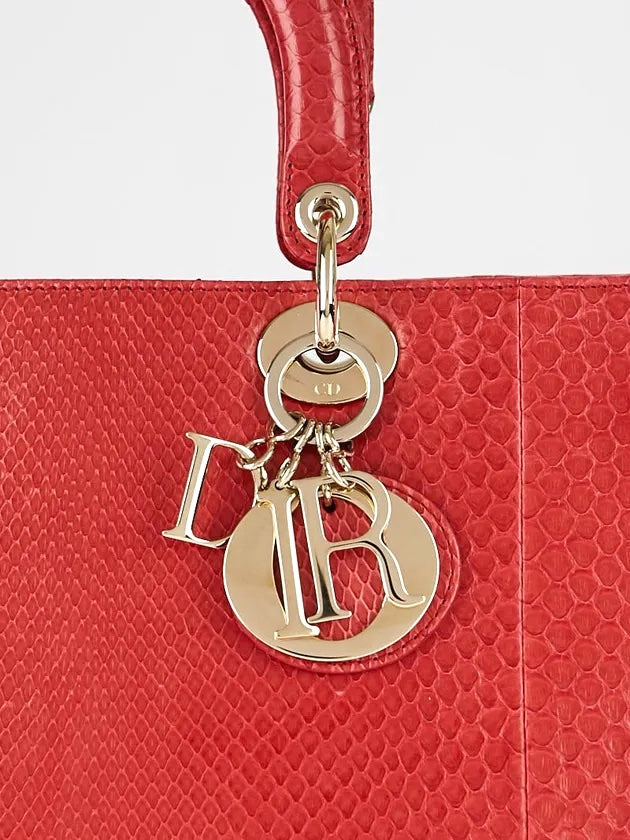 DIOR PYTHON LEATHER LARGE LADY DIOR BAG