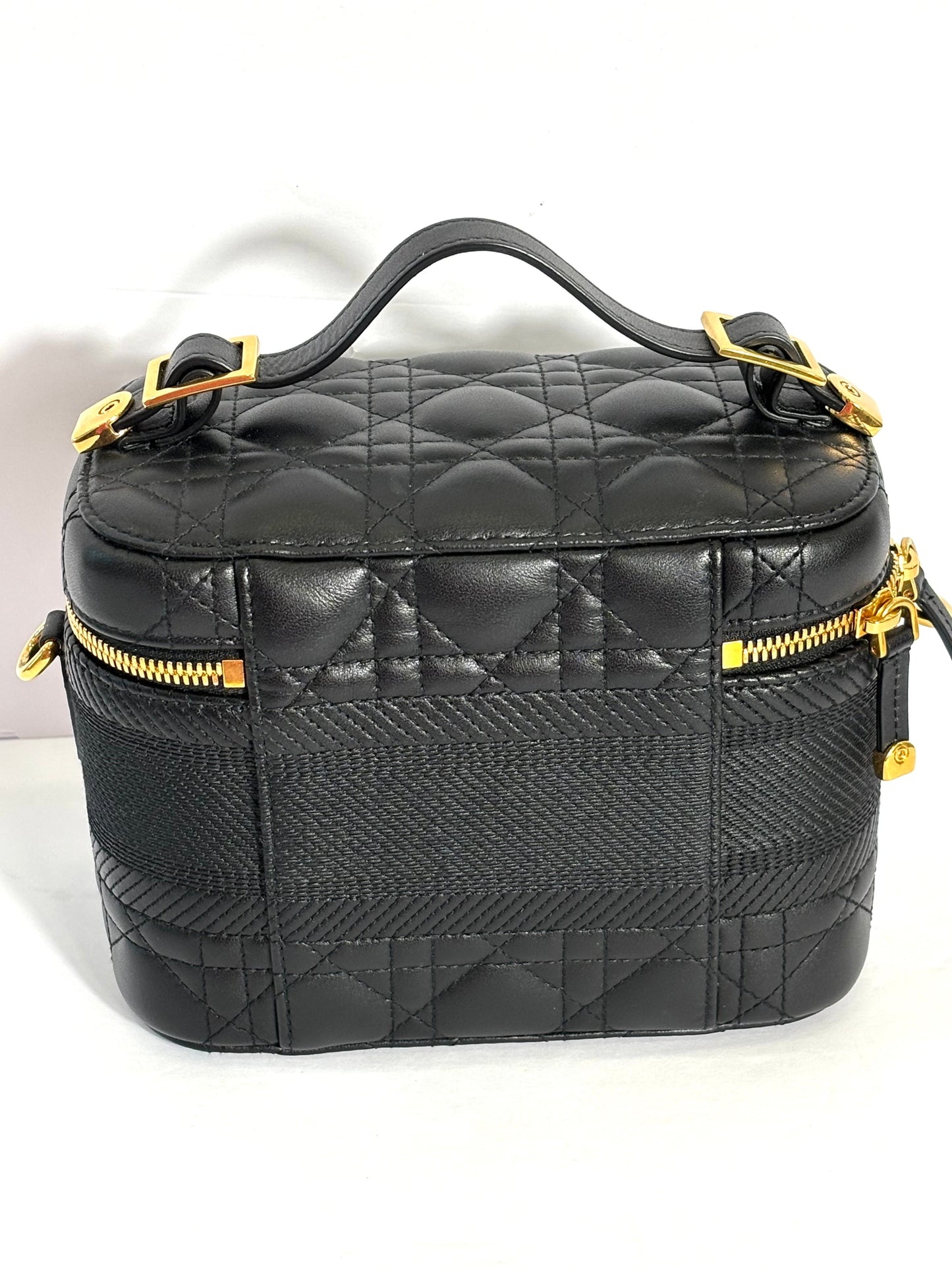 DIOR LAMBSKIN LEATHER CANNAGE SMALL DIORTRAVEL VANITY CASE