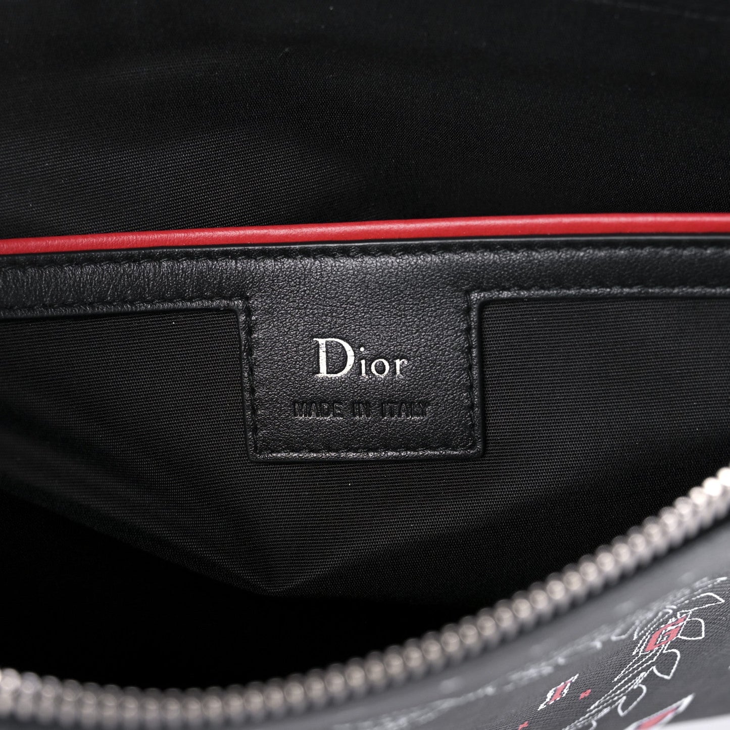 CHRISTIAN DIOR LATENIGHT PARIS CALFSKIN LEATHER CLUTCH WRISTLET